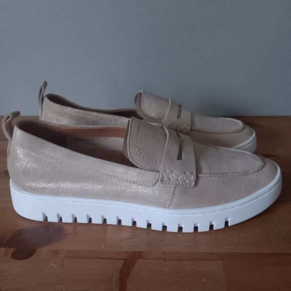 Vionic Women's Uptown Slip-On Penny Loafers Gold Shimmer Suede Size 7 W - Picture 3 of 9